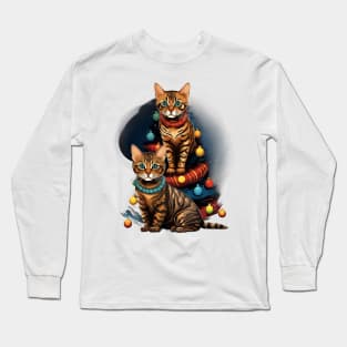 Cat Christmas Tree Long Sleeve T-Shirt